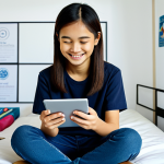 청소년상담사 실무와 관련된 최신 기술 트렌드 - Teenager and Mental Wellness App**

"A fully clothed Malaysian teenager, sitting comfortably in thei...